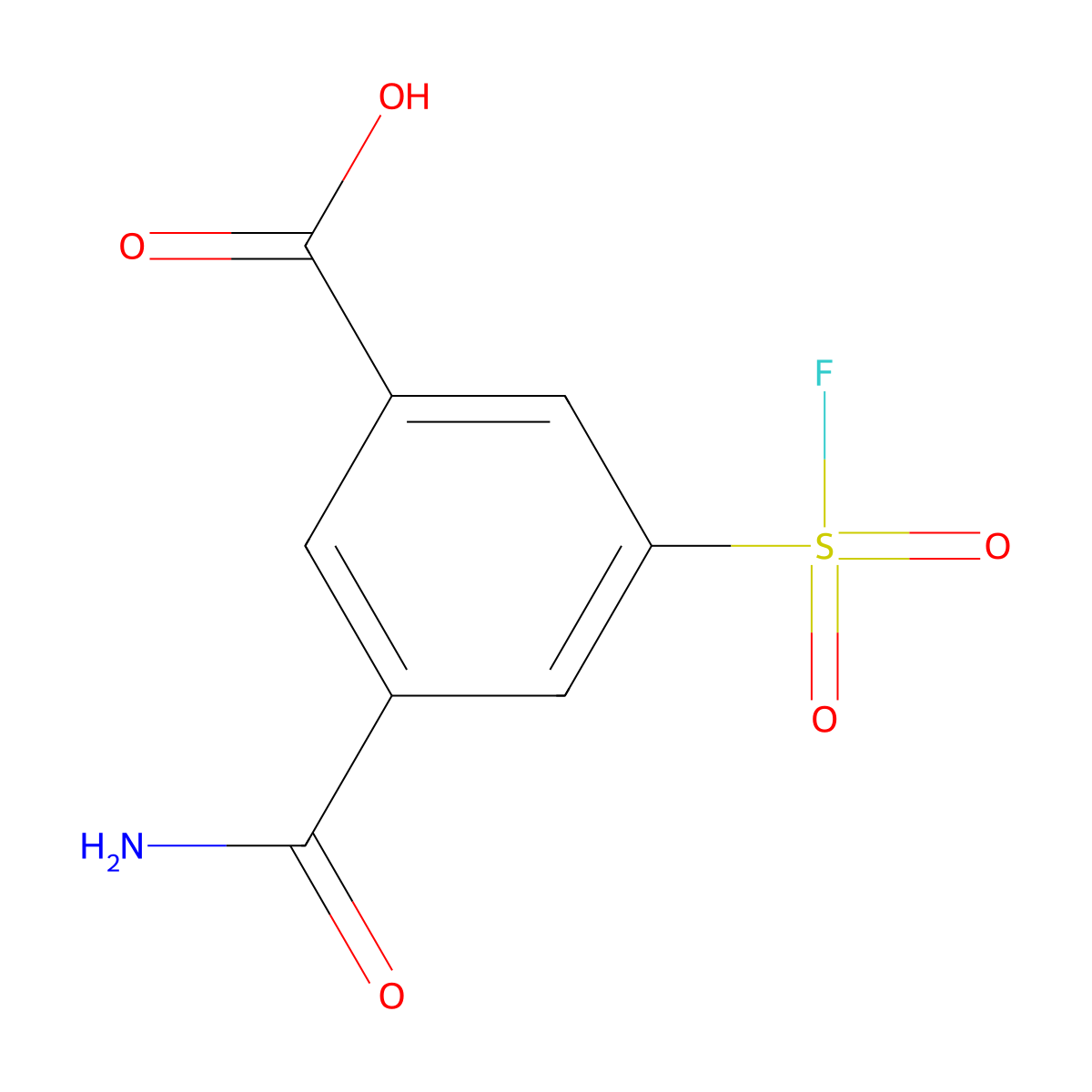 3-Carbamoyl-5-(fluorosulfonyl)benzoic acid molecular structure, CAS 2138191-22-5