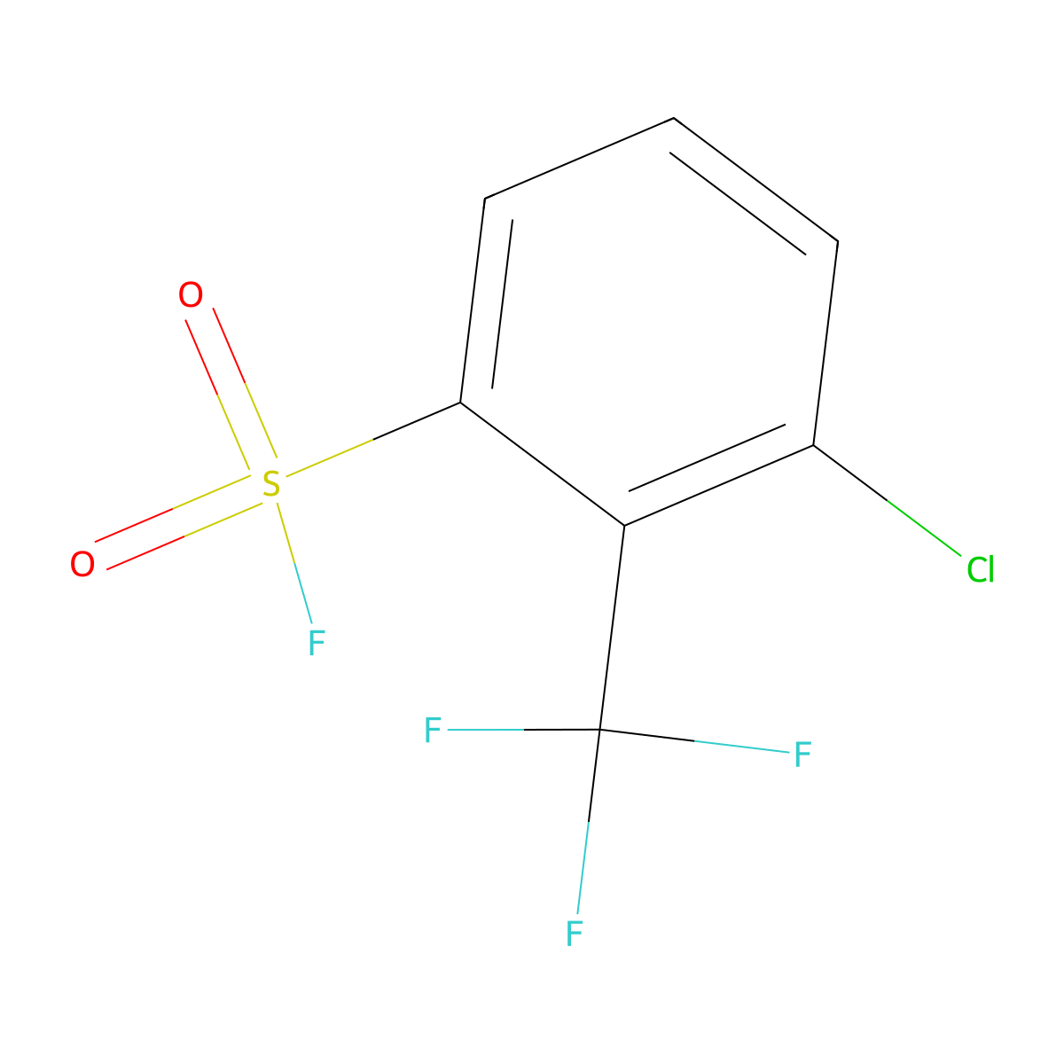 3-Chloro-2-(trifluoromethyl)benzene-1-sulfonyl fluoride molecular structure, CAS 2138191-26-9