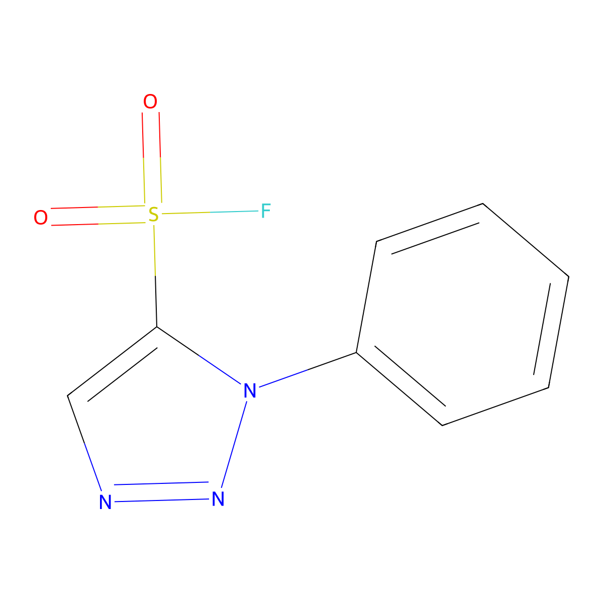 1-phenyl-1H-1,2,3-triazole-5-sulfonyl fluoride molecular structure, CAS 2138191-32-7