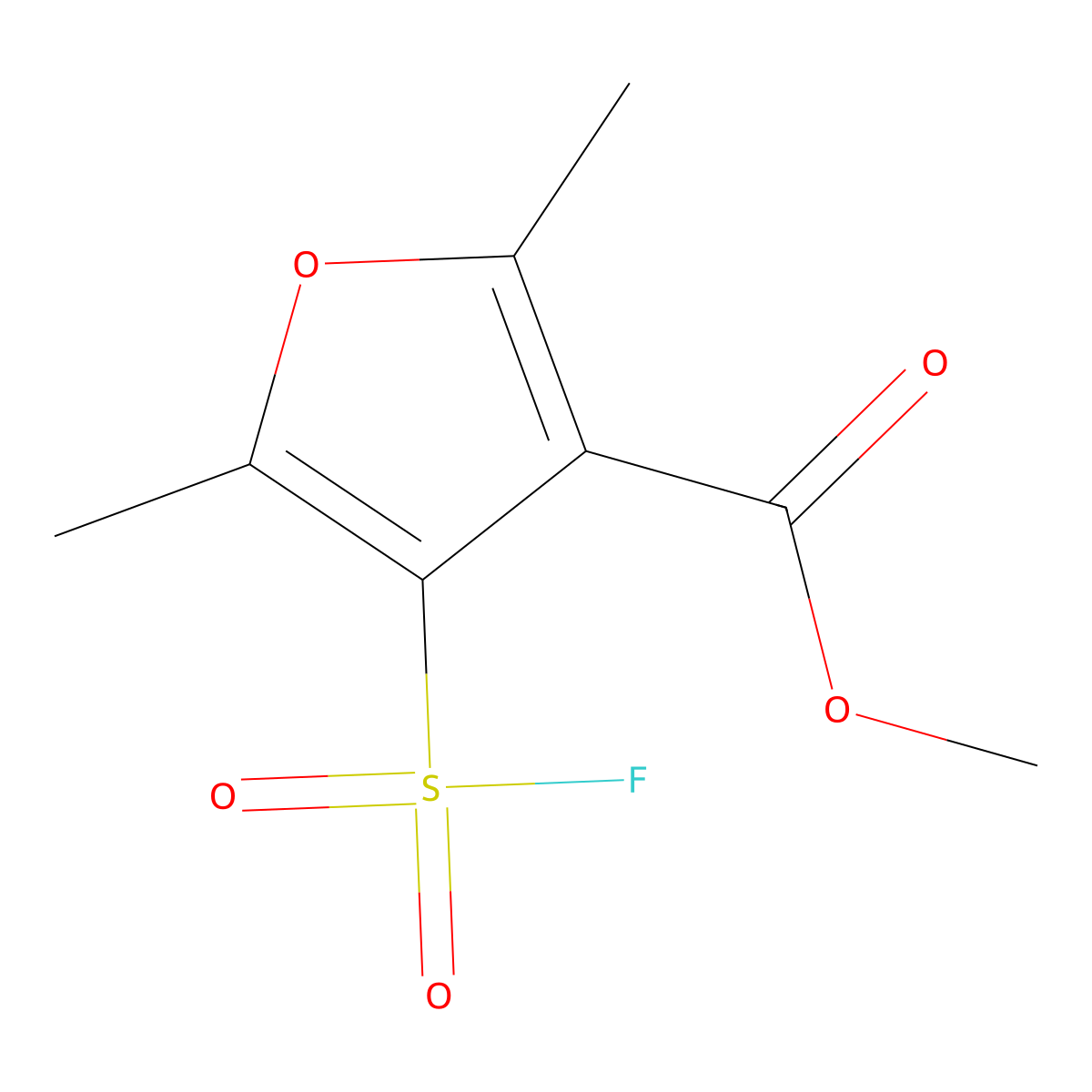 Methyl 4-(fluorosulfonyl)-2,5-dimethylfuran-3-carboxylate molecular structure, CAS 2138191-37-2