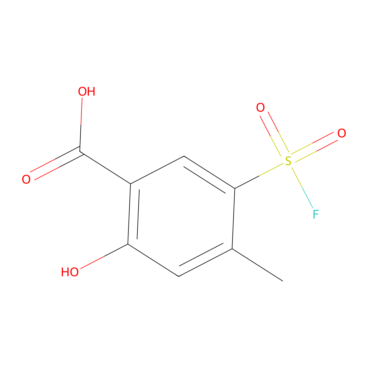 5-(Fluorosulfonyl)-2-hydroxy-4-methylbenzoic acid molecular structure, CAS 2138191-43-0