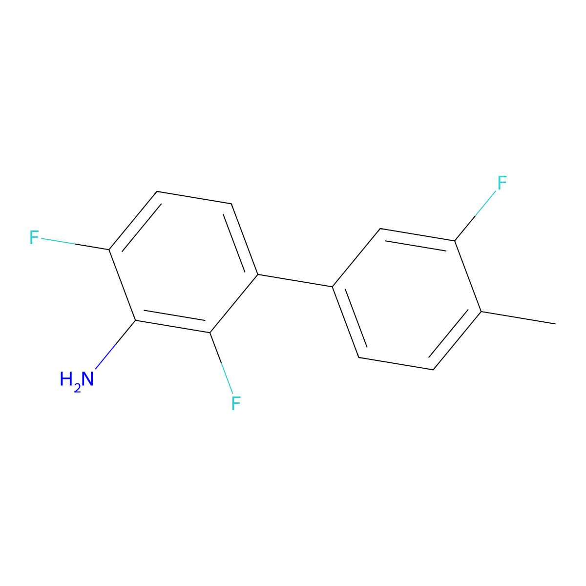 2,6-Difluoro-3-(3-fluoro-4-methylphenyl)aniline molecular structure, CAS 2138191-74-7