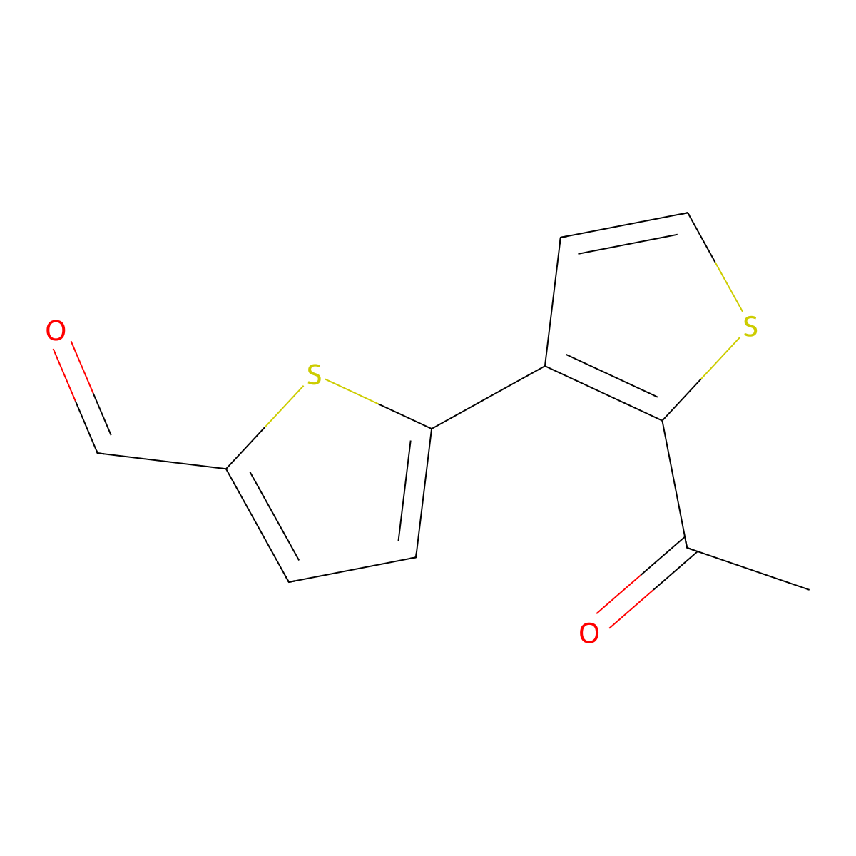 5-(2-Acetylthiophen-3-yl)thiophene-2-carbaldehyde molecular structure, CAS 2138191-93-0