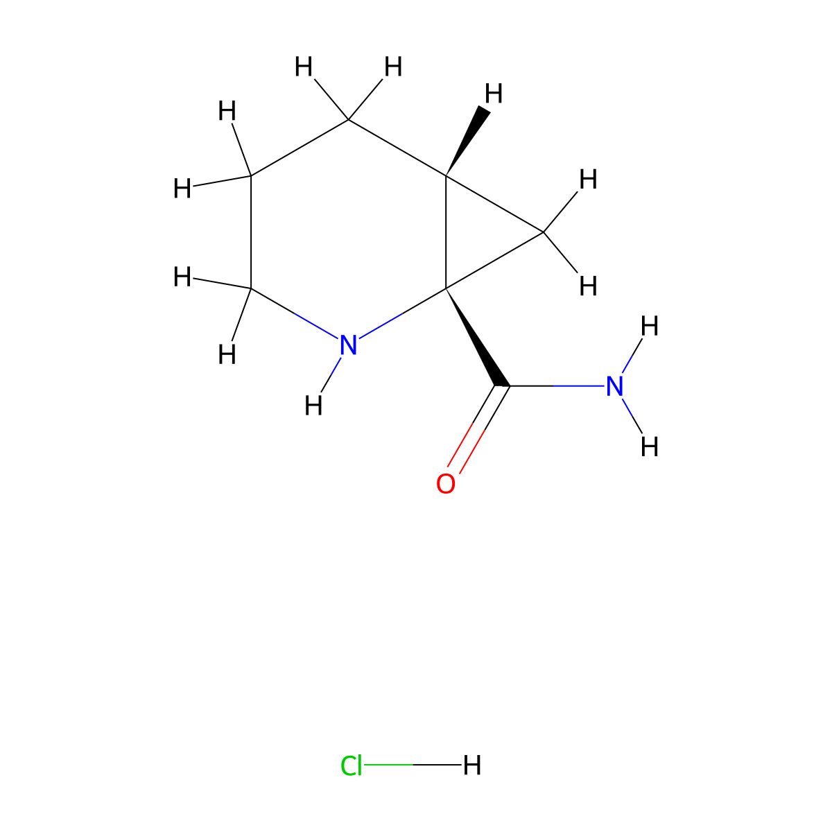 rac-(1R,6S)-2-azabicyclo(4.1.0)heptane-1-carboxamide hydrochloride molecular structure, CAS 2138192-21-7