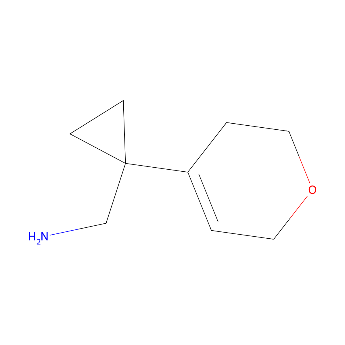 [1-(3,6-dihydro-2H-pyran-4-yl)cyclopropyl]methanamine molecular structure, CAS 2138192-35-3