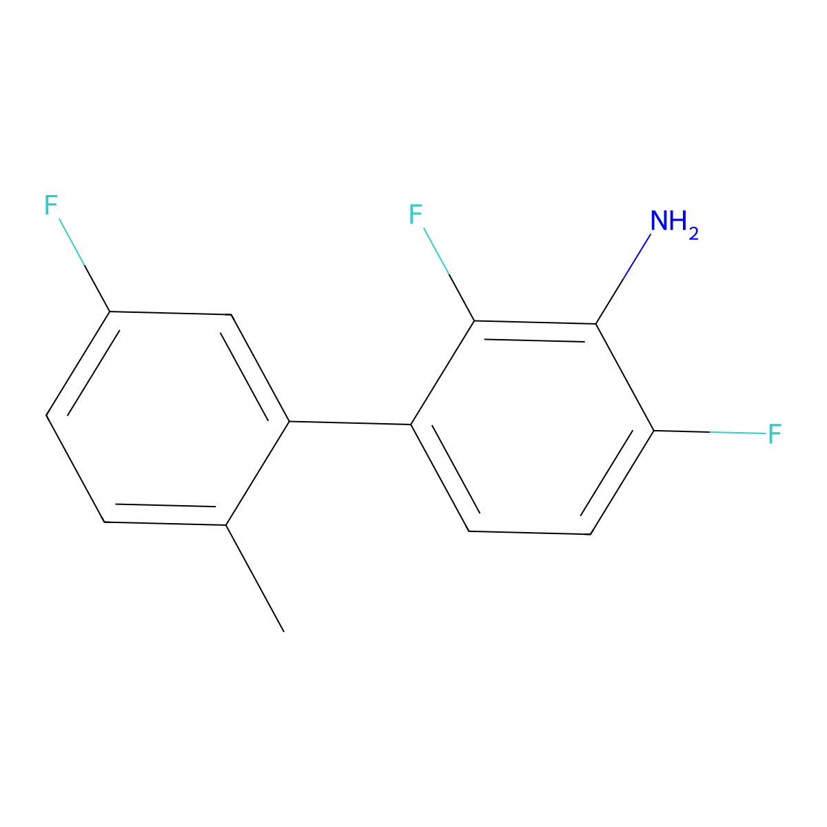 2,6-Difluoro-3-(5-fluoro-2-methylphenyl)aniline molecular structure, CAS 2138192-37-5