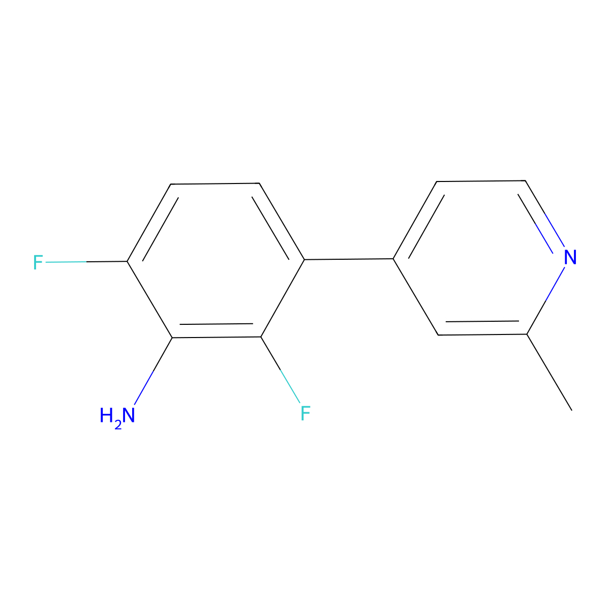 2,6-Difluoro-3-(2-methylpyridin-4-yl)aniline molecular structure, CAS 2138192-76-2