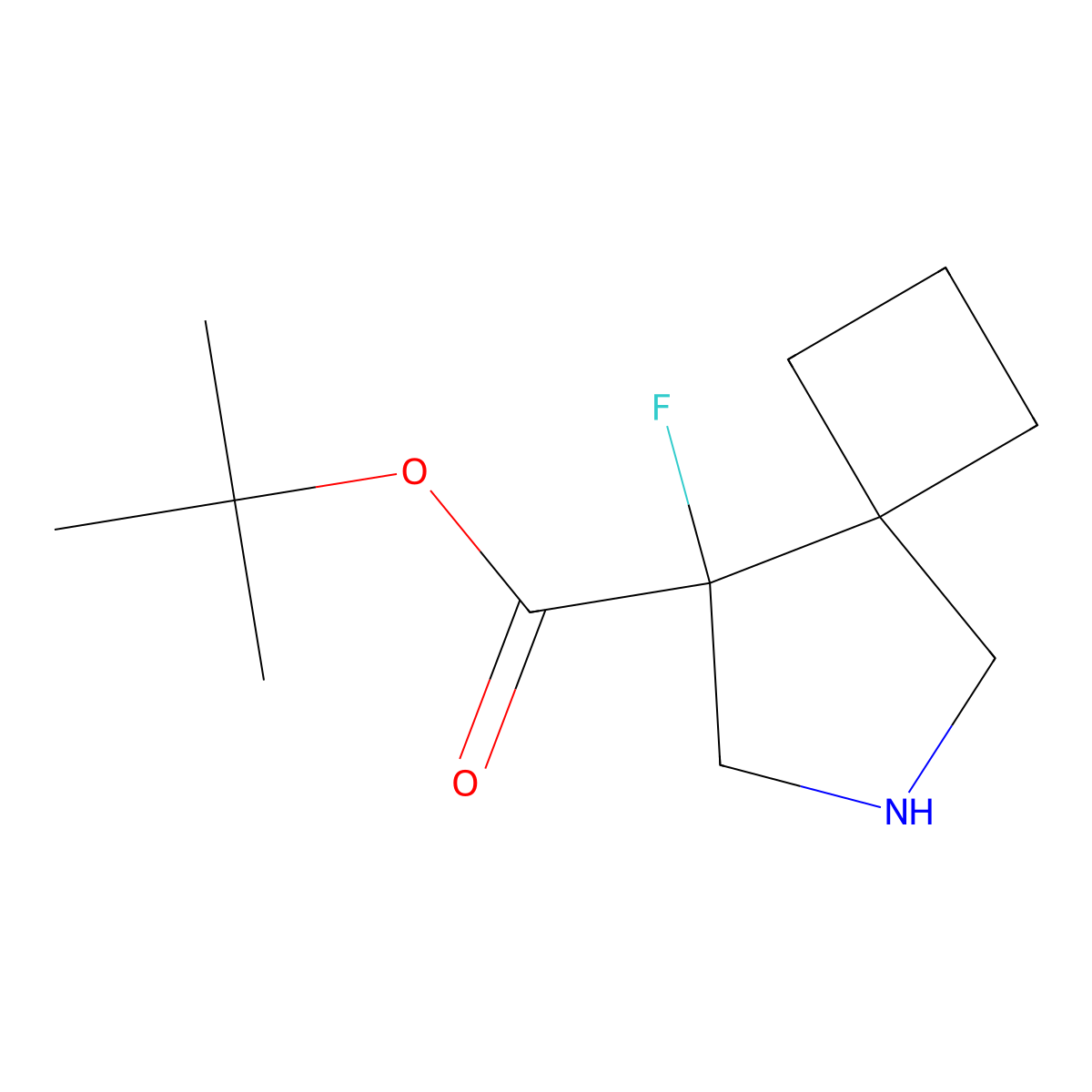 Tert-butyl 8-fluoro-6-azaspiro[3.4]octane-8-carboxylate molecular structure, CAS 2138192-80-8