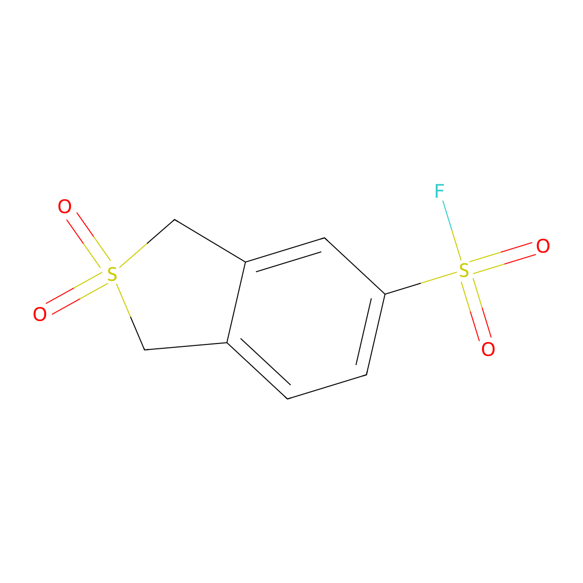 2,2-Dioxo-1,3-dihydro-2lambda6-benzothiophene-5-sulfonyl fluoride molecular structure, CAS 2138192-85-3