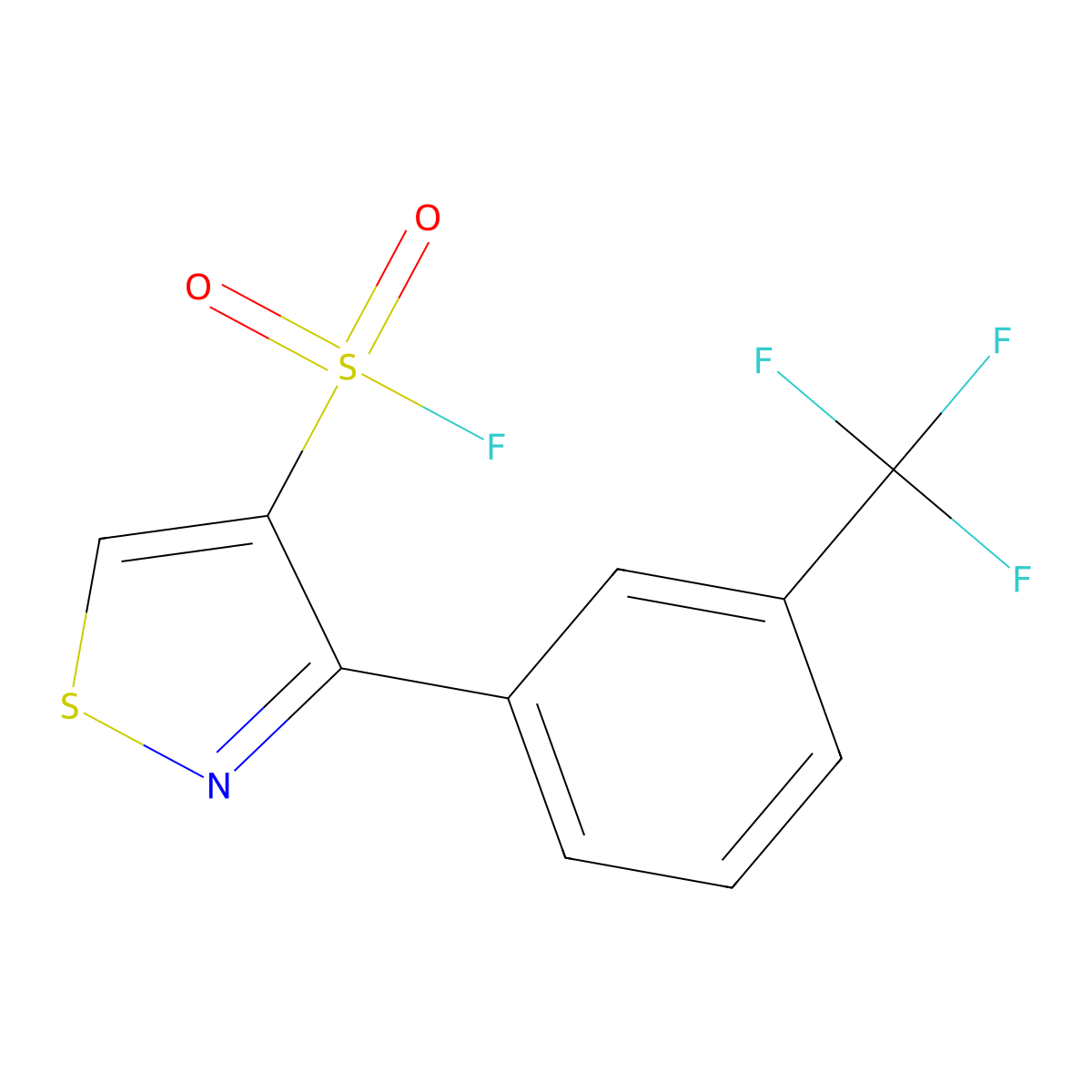 3-[3-(Trifluoromethyl)phenyl]-1,2-thiazole-4-sulfonyl fluoride molecular structure, CAS 2138192-91-1