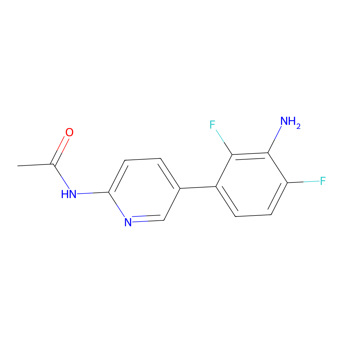 N-[5-(3-amino-2,4-difluorophenyl)pyridin-2-yl]acetamide molecular structure, CAS 2138192-96-6