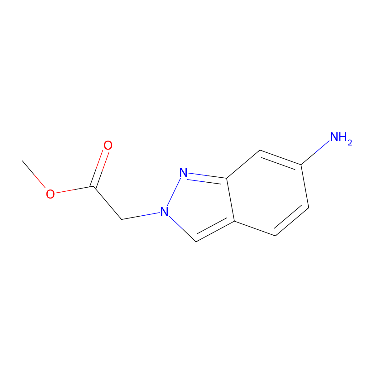 methyl 2-(6-amino-2H-indazol-2-yl)acetate molecular structure, CAS 2138193-54-9