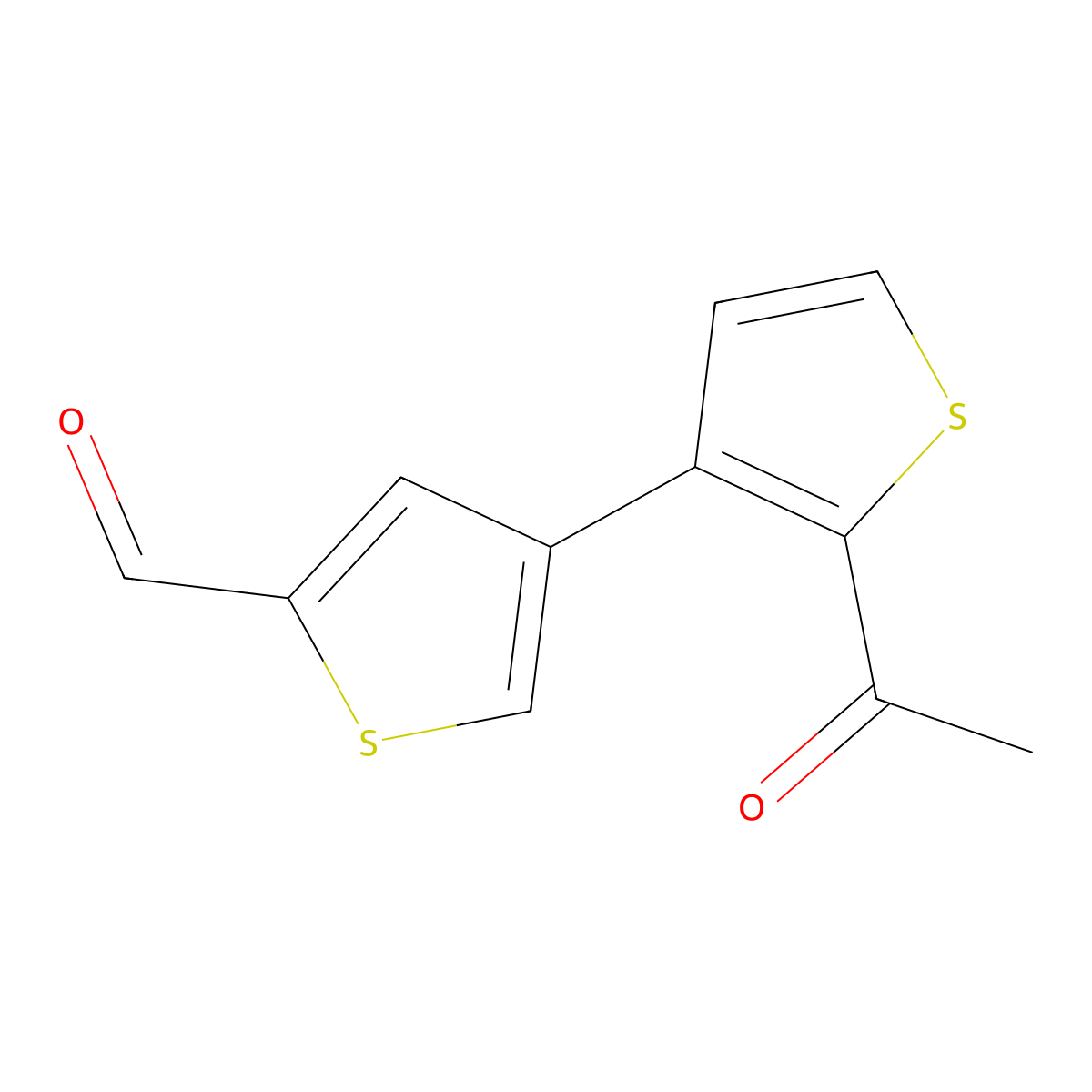 4-(2-Acetylthiophen-3-yl)thiophene-2-carbaldehyde molecular structure, CAS 2138193-59-4