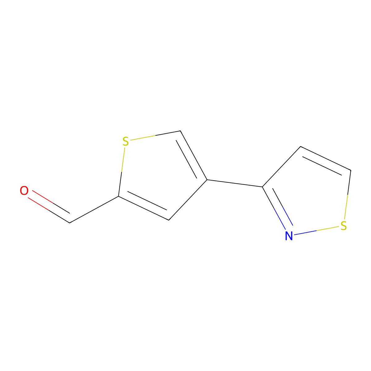4-(1,2-Thiazol-3-yl)thiophene-2-carbaldehyde molecular structure, CAS 2138193-63-0