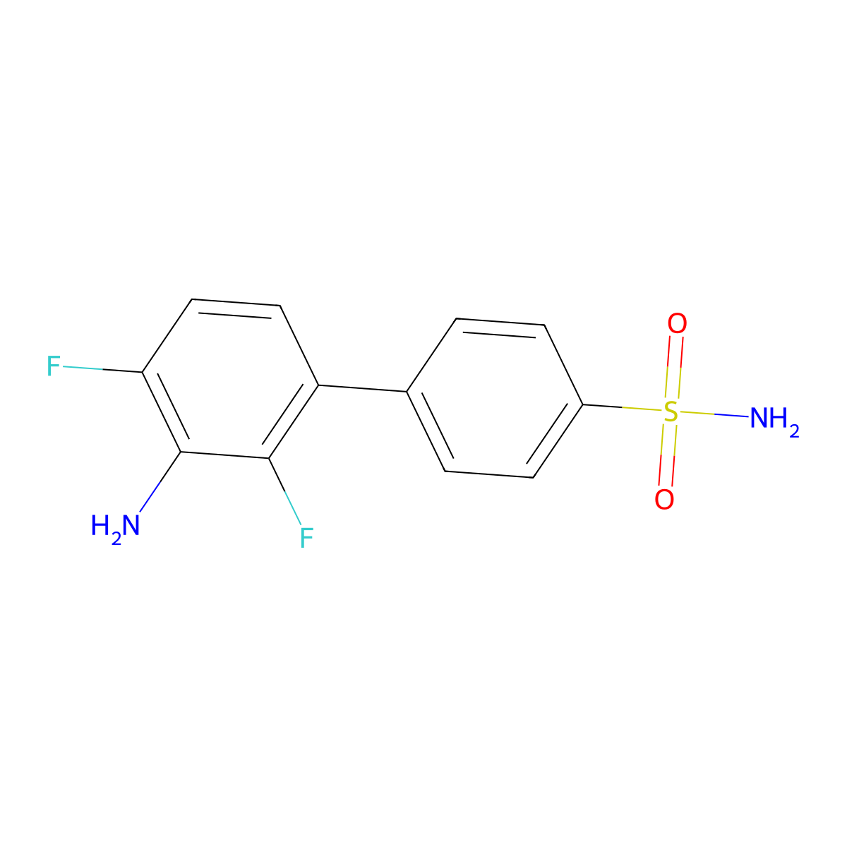 4-(3-Amino-2,4-difluorophenyl)benzene-1-sulfonamide molecular structure, CAS 2138193-96-9