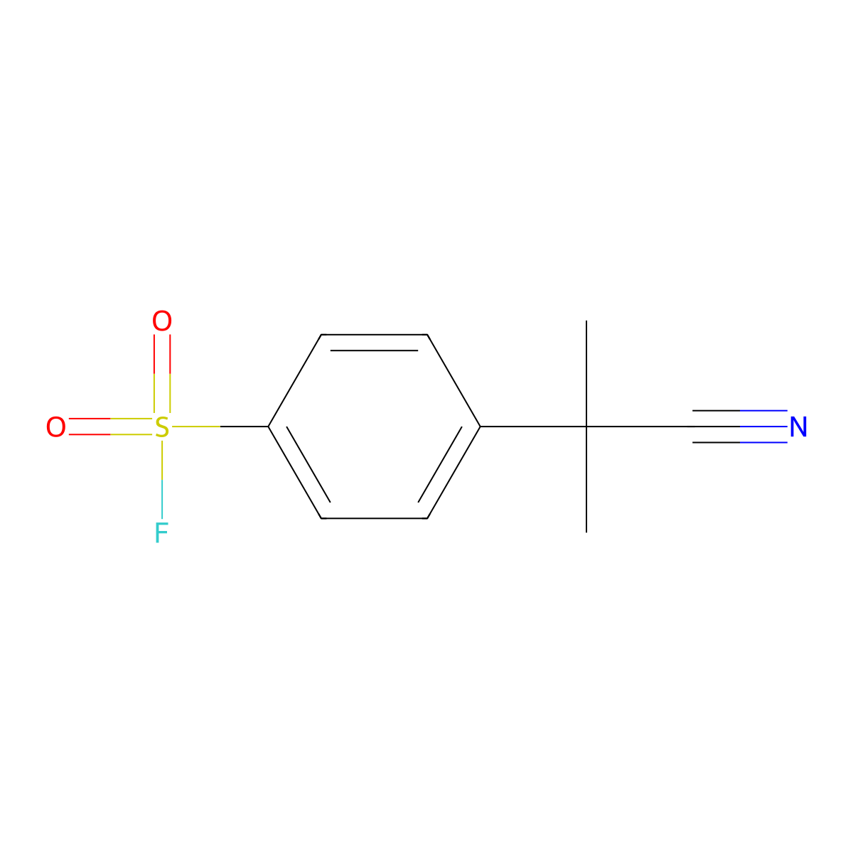 4-(1-Cyano-1-methylethyl)benzene-1-sulfonyl fluoride molecular structure, CAS 2138194-10-0