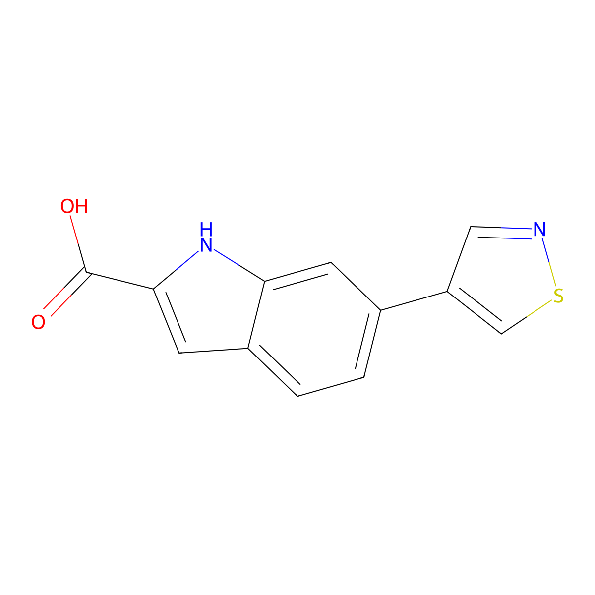 6-(1,2-Thiazol-4-yl)-1H-indole-2-carboxylic acid molecular structure, CAS 2138194-20-2