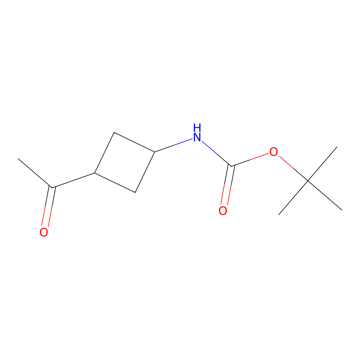 tert-butyl N-(3-acetylcyclobutyl)carbamate molecular structure, CAS 2138194-28-0