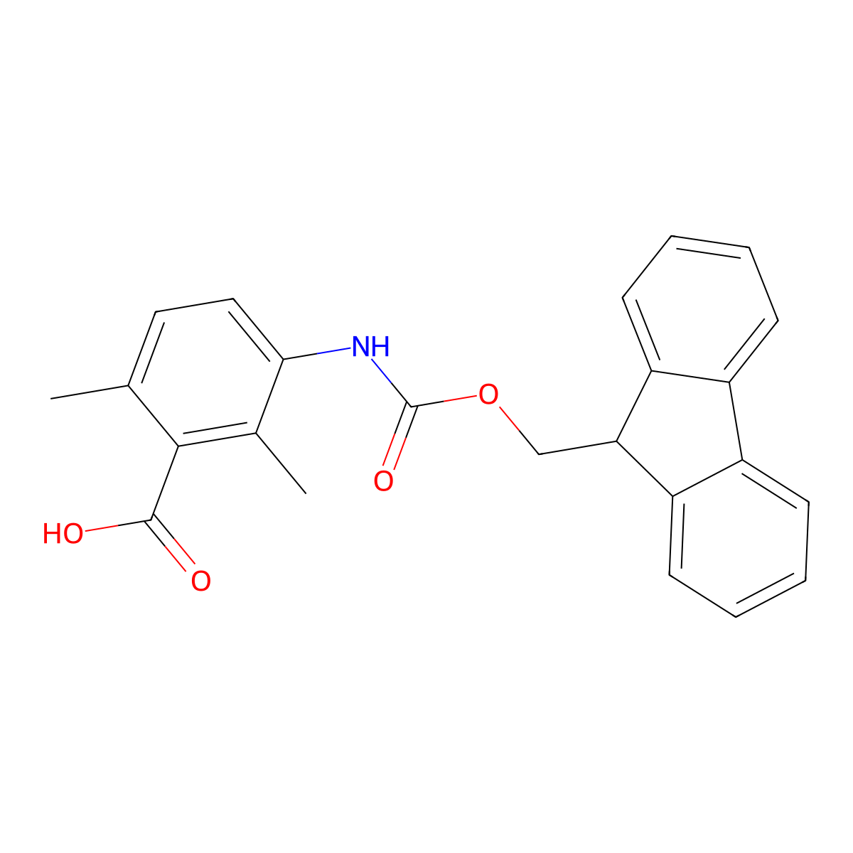 3-({[(9H-fluoren-9-yl)methoxy]carbonyl}amino)-2,6-dimethylbenzoic acid molecular structure, CAS 2138194-85-9
