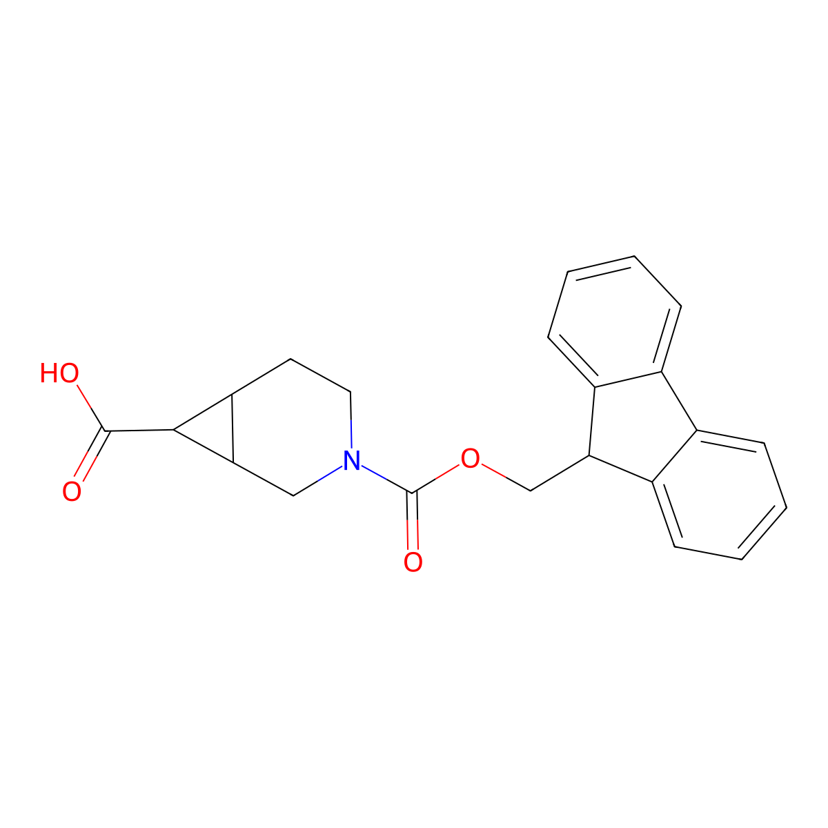 3-{[(9H-fluoren-9-yl)methoxy]carbonyl}-3-azabicyclo[4.1.0]heptane-7-carboxylic acid molecular structure, CAS 2138195-12-5