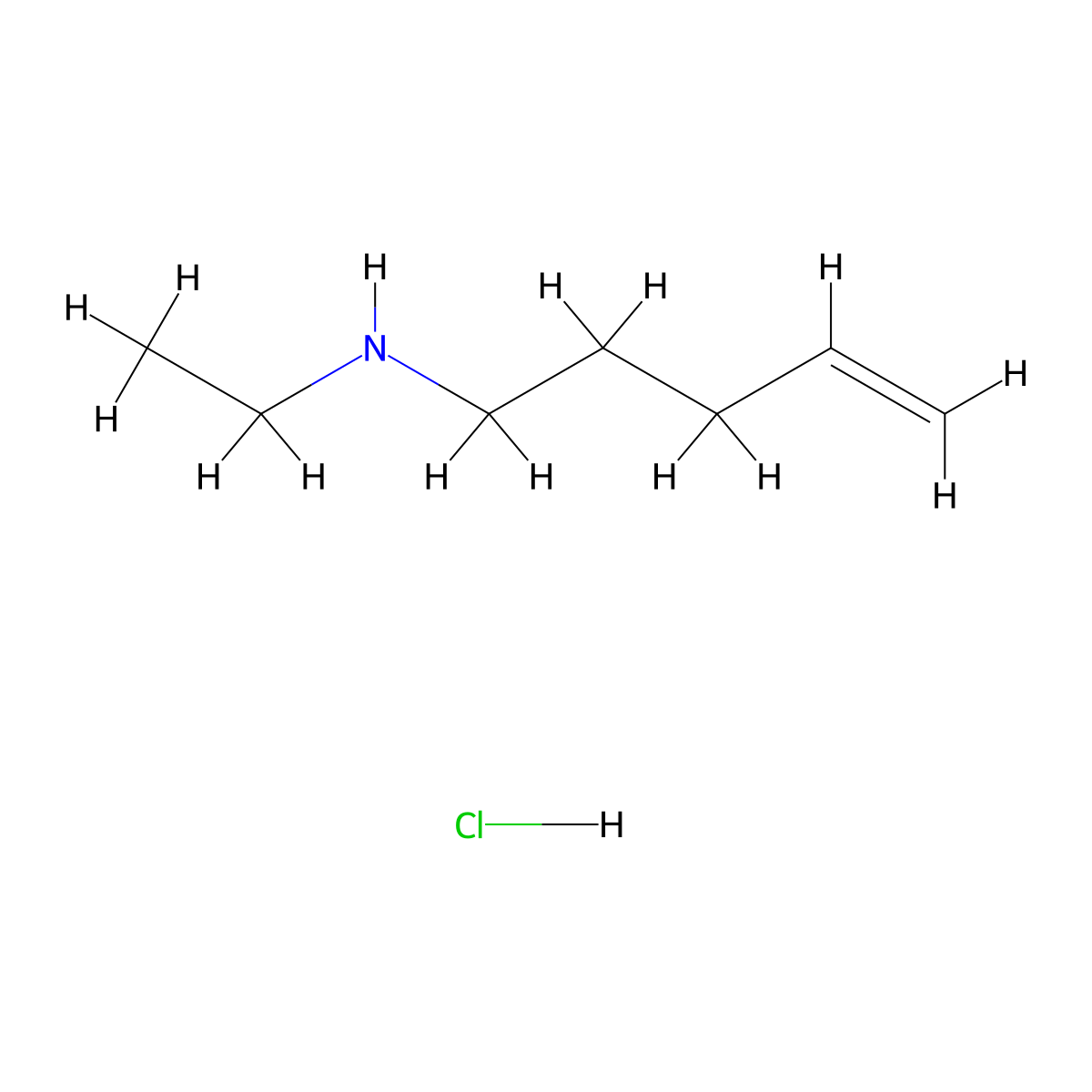 Ethyl(pent-4-en-1-yl)amine hydrochloride molecular structure, CAS 2138195-16-9