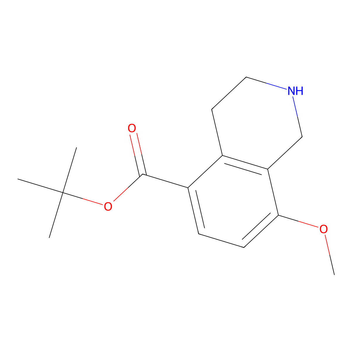 Tert-butyl 8-methoxy-1,2,3,4-tetrahydroisoquinoline-5-carboxylate molecular structure, CAS 2138195-20-5