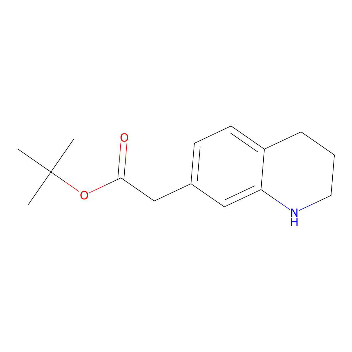 Tert-butyl 2-(1,2,3,4-tetrahydroquinolin-7-yl)acetate molecular structure, CAS 2138195-30-7