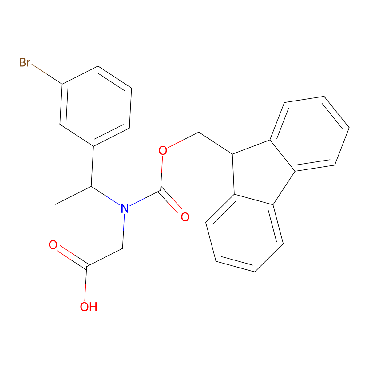 2-{[1-(3-bromophenyl)ethyl]({[(9H-fluoren-9-yl)methoxy]carbonyl})amino}acetic acid molecular structure, CAS 2138196-06-0