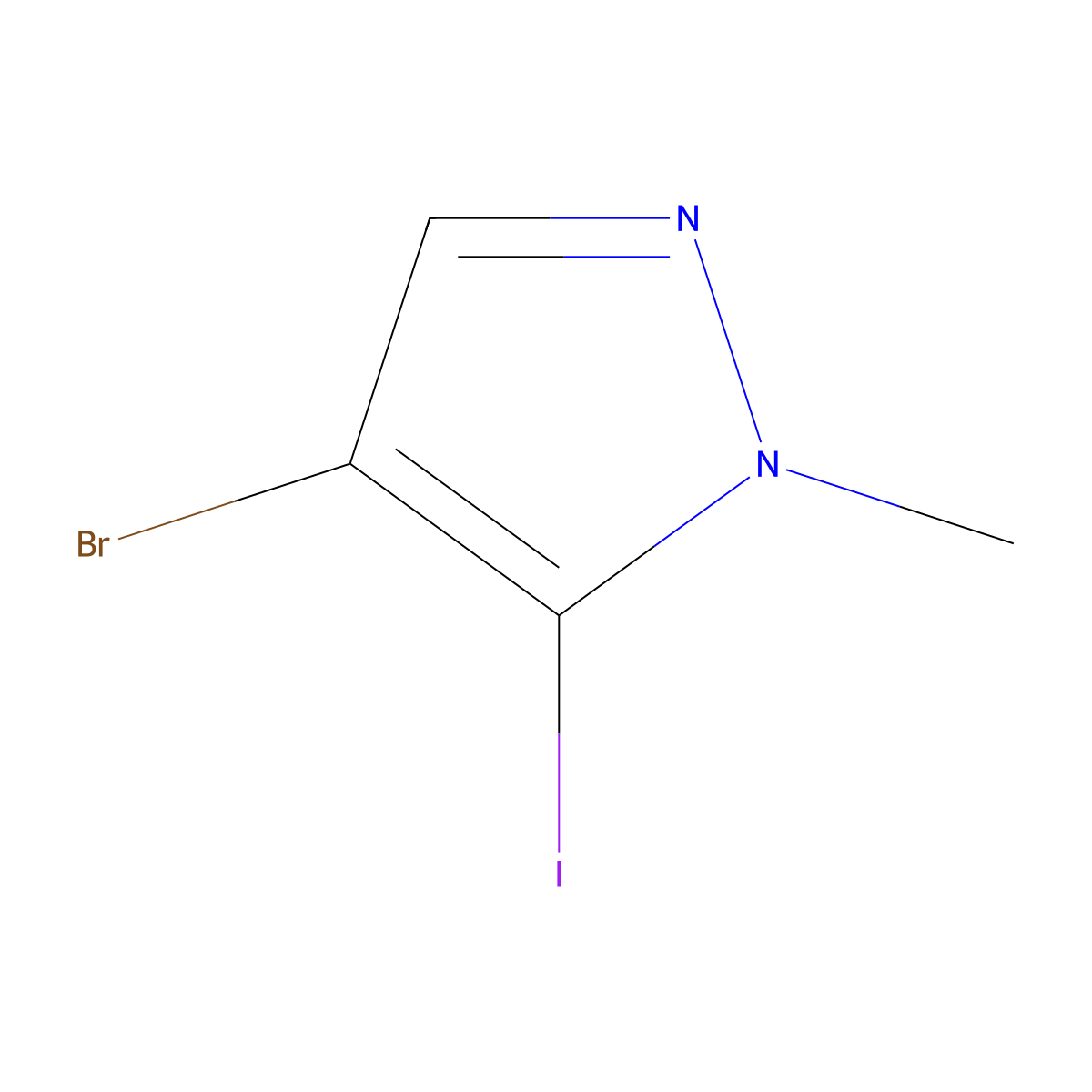 4-bromo-5-iodo-1-methyl-1H-pyrazole molecular structure, CAS 2138196-27-5