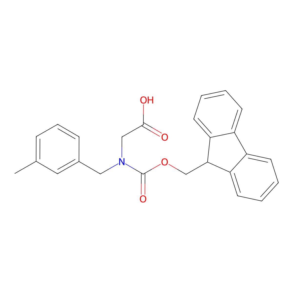 2-{[(9H-fluoren-9-ylmethoxy)carbonyl][(3-methylphenyl)methyl]amino}acetic acid molecular structure, CAS 2138196-65-1