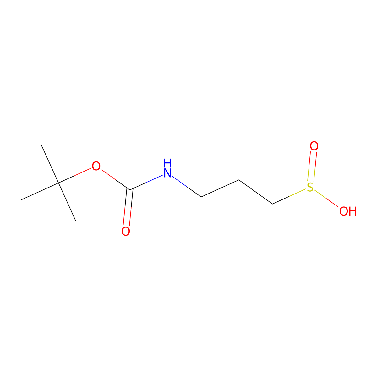 3-{[(Tert-butoxy)carbonyl]amino}propane-1-sulfinic acid molecular structure, CAS 2138196-86-6
