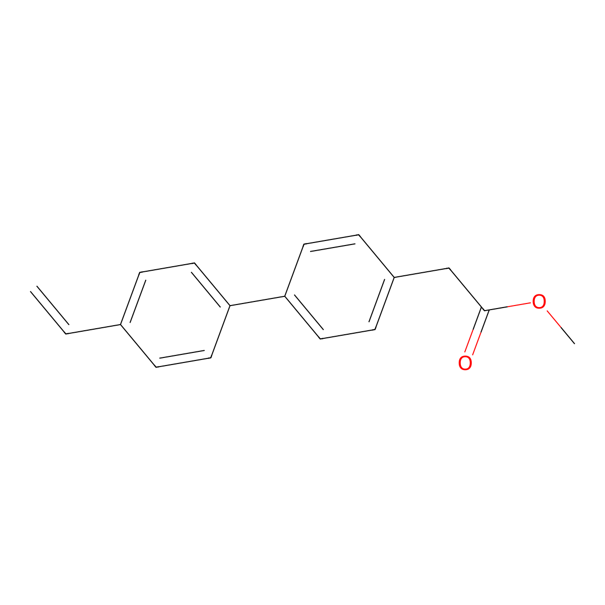 Methyl 2-[4-(4-ethenylphenyl)phenyl]acetate molecular structure, CAS 2138198-21-5