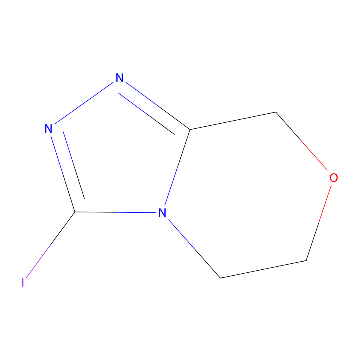 3-iodo-5H,6H,8H-[1,2,4]triazolo[3,4-c][1,4]oxazine molecular structure, CAS 2138198-44-2