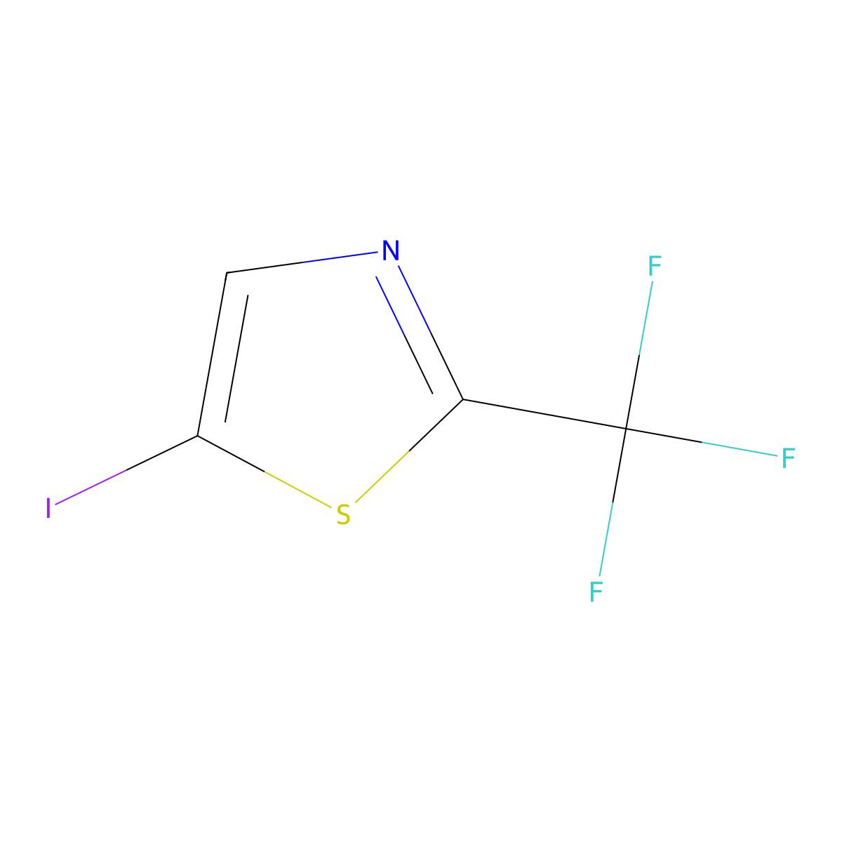 5-Iodo-2-(trifluoromethyl)-1,3-thiazole molecular structure, CAS 2138198-49-7