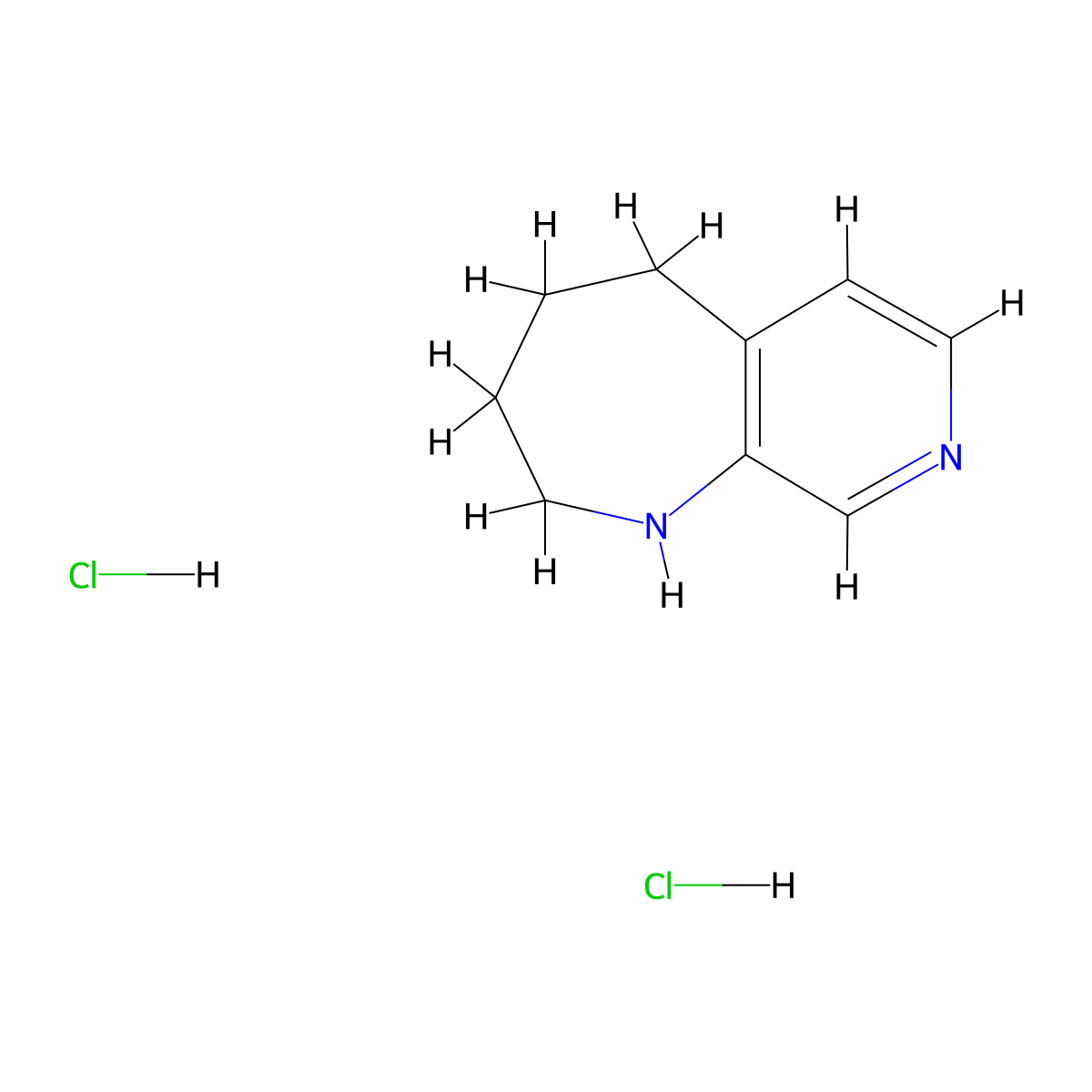 1H,2H,3H,4H,5H-pyrido[3,4-b]azepine dihydrochloride molecular structure, CAS 2138198-80-6