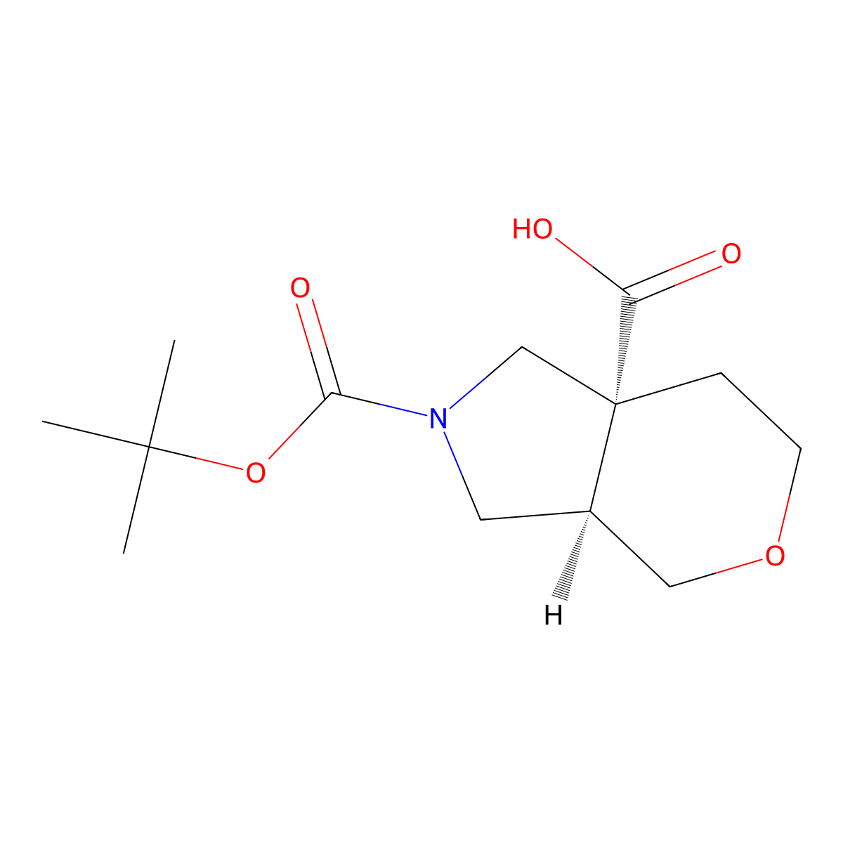 rac-(3aR,7aR)-2-[(tert-butoxy)carbonyl]-octahydropyrano[3,4-c]pyrrole-7a-carboxylic acid molecular structure, CAS 2138198-94-2