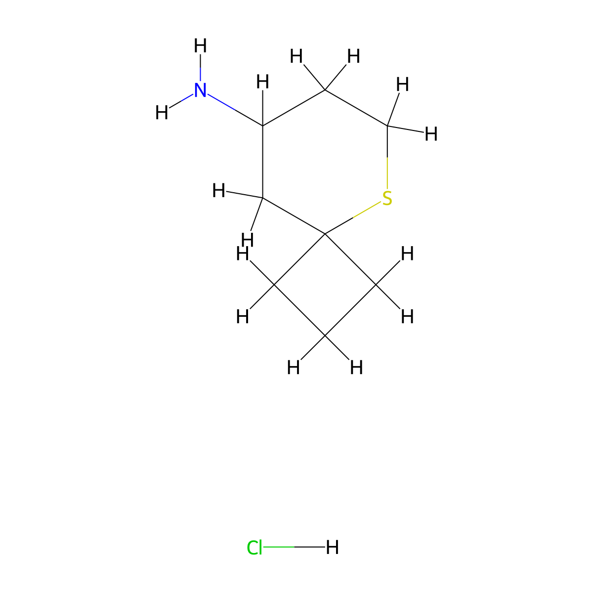 5-Thiaspiro[3.5]nonan-8-amine hydrochloride molecular structure, CAS 2138199-30-9