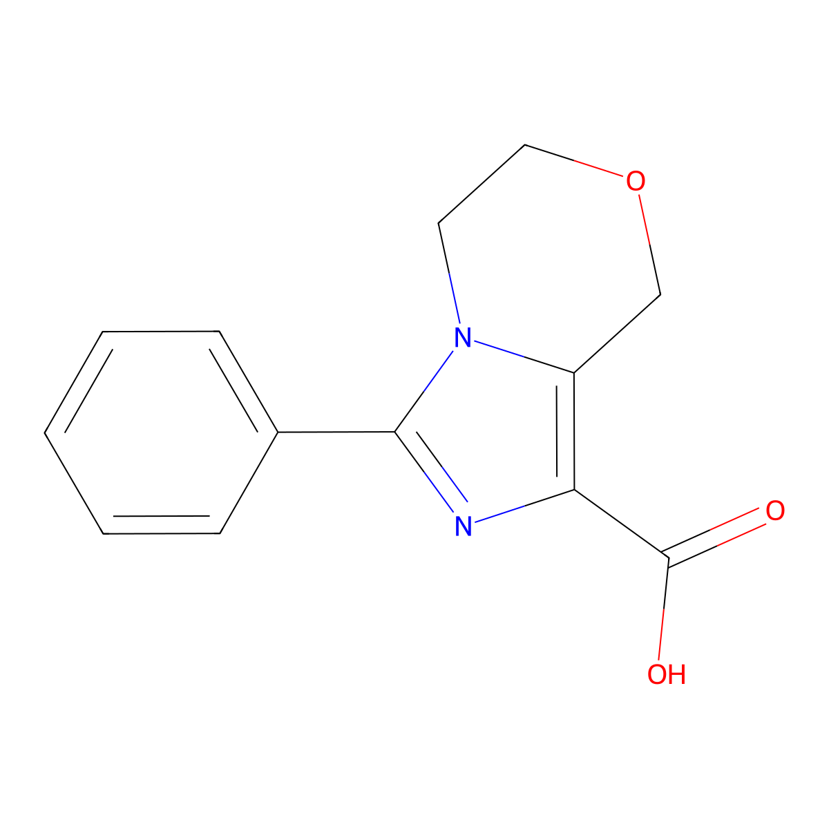 3-phenyl-5H,6H,8H-imidazo[4,3-c][1,4]oxazine-1-carboxylic acid molecular structure, CAS 2138199-74-1