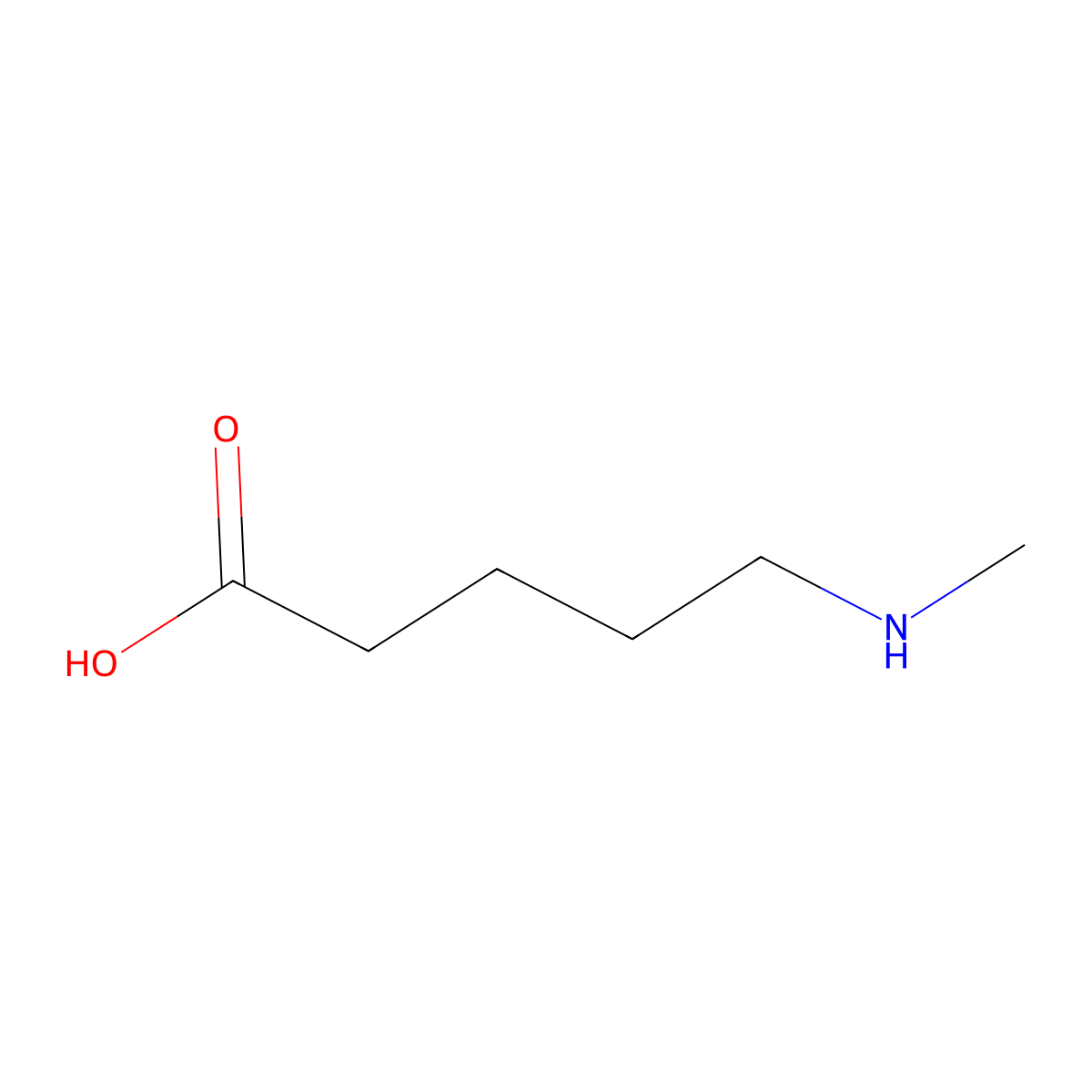 5-methylaminopentanoic Acid molecular structure, CAS 21382-30-9