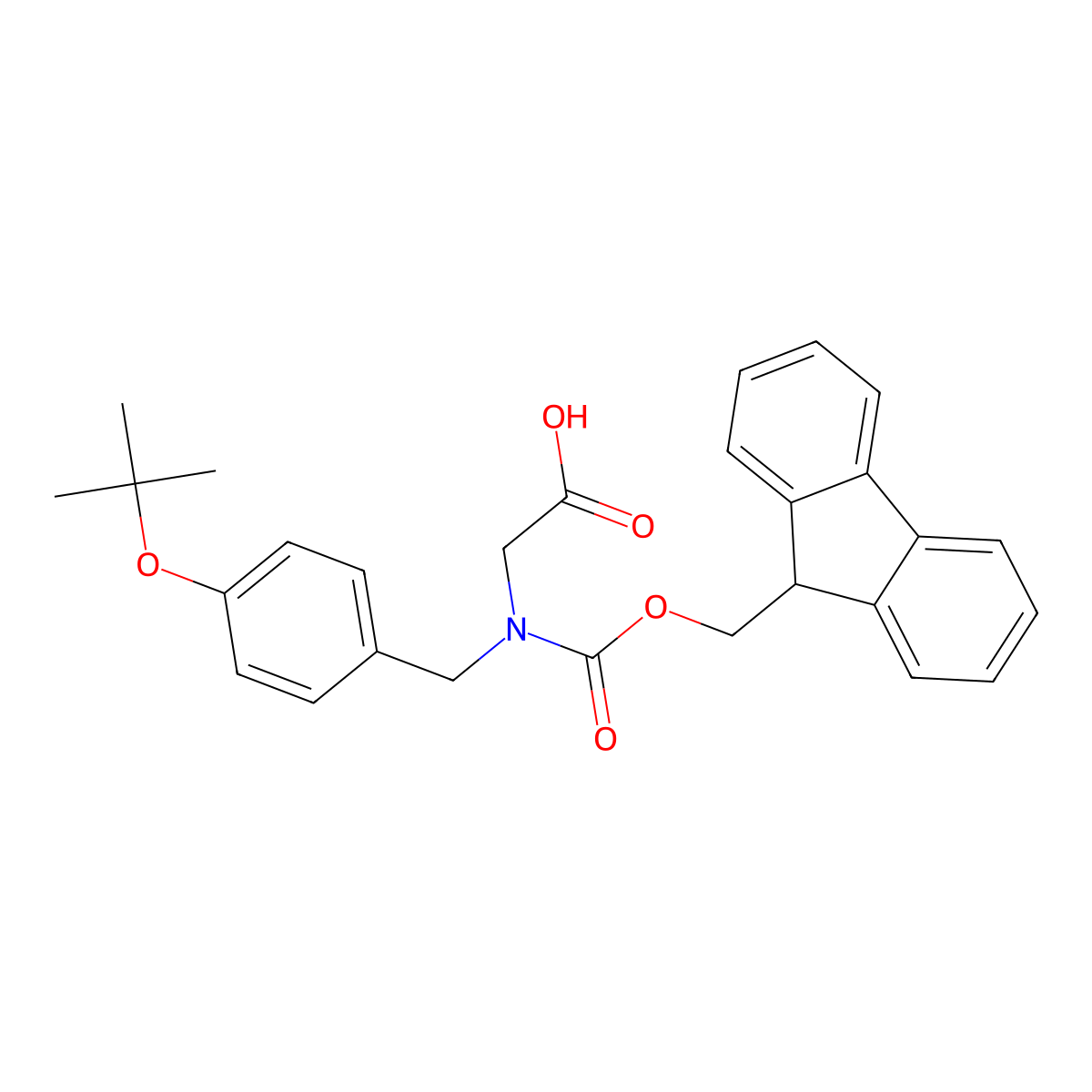 2-({[4-(tert-butoxy)phenyl]methyl}({[(9H-fluoren-9-yl)methoxy]carbonyl})amino)acetic acid molecular structure, CAS 213820-67-8