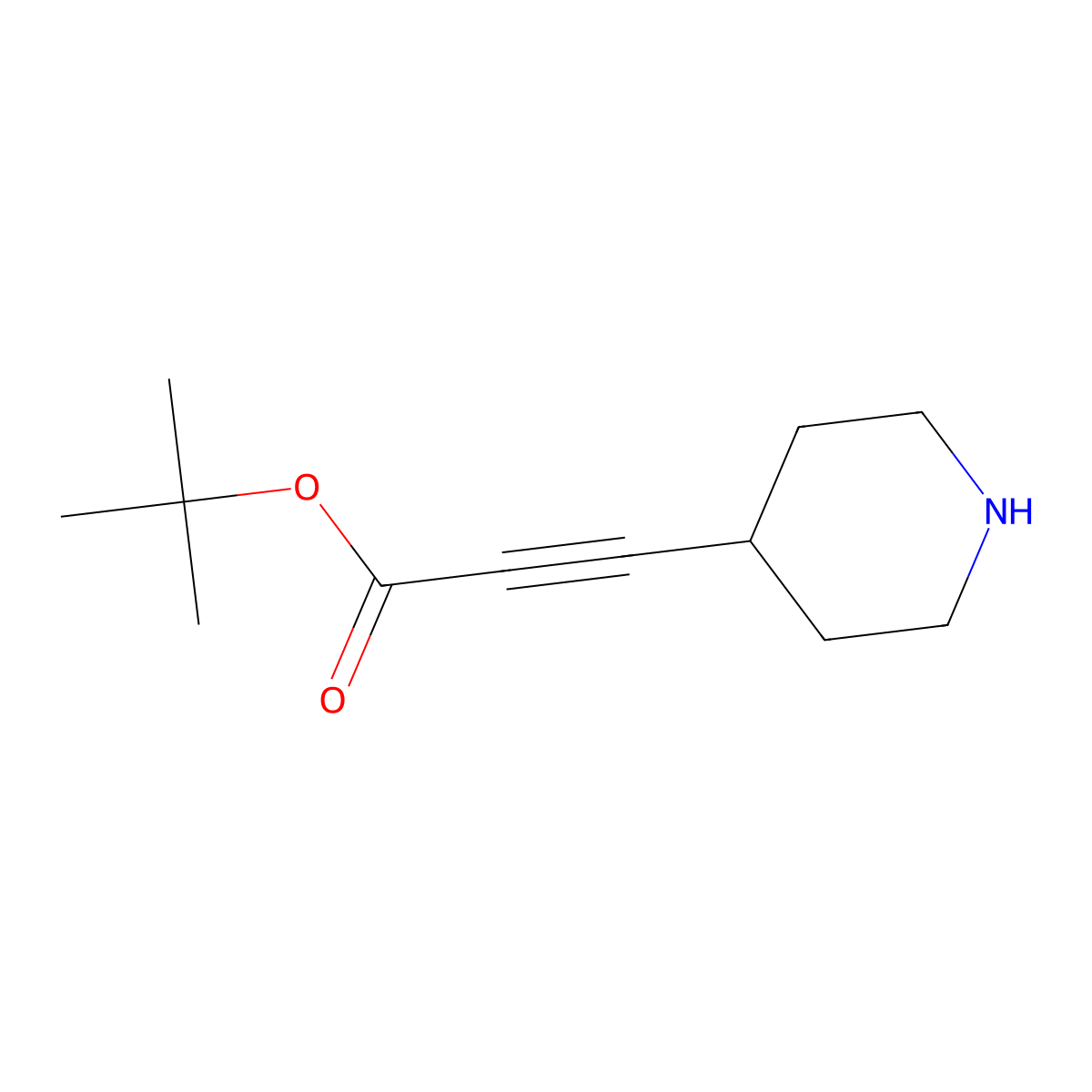 Tert-butyl 3-(piperidin-4-yl)prop-2-ynoate molecular structure, CAS 2138201-32-6