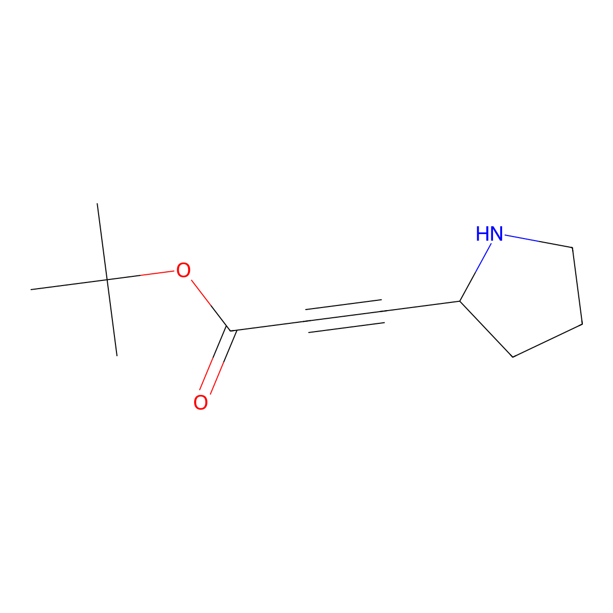 Tert-butyl 3-(pyrrolidin-2-yl)prop-2-ynoate molecular structure, CAS 2138201-42-8
