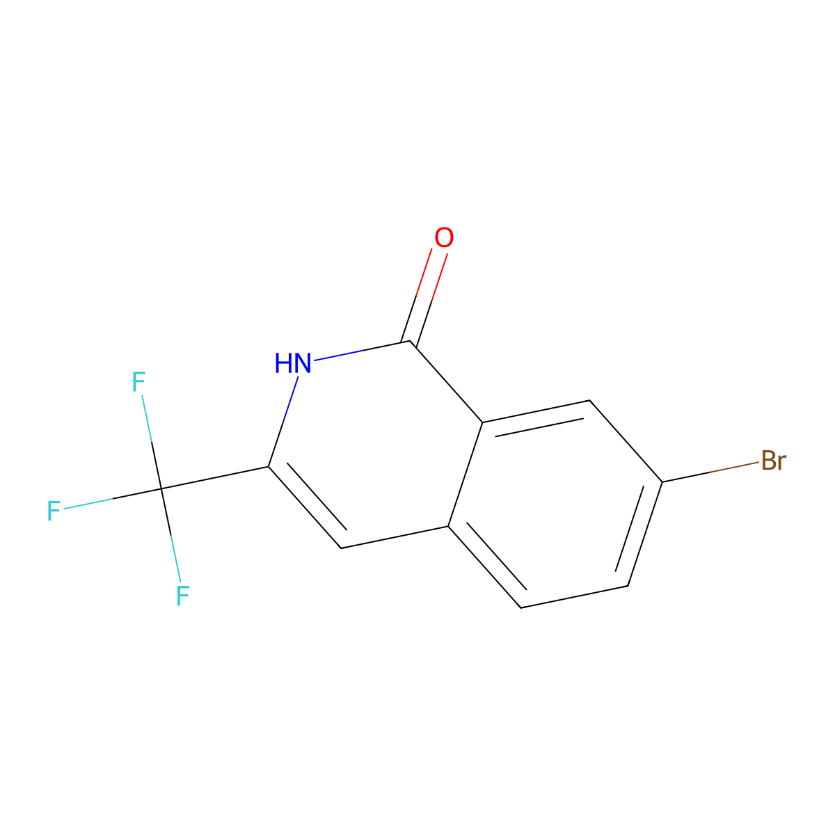 7-Bromo-3-(trifluoromethyl)-1,2-dihydroisoquinolin-1-one molecular structure, CAS 2138201-50-8