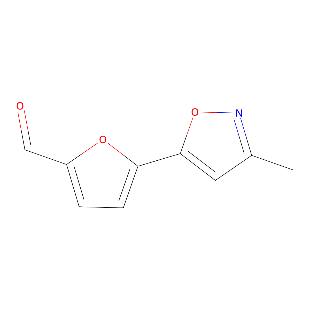 5-(3-Methyl-1,2-oxazol-5-yl)furan-2-carbaldehyde molecular structure, CAS 2138201-56-4