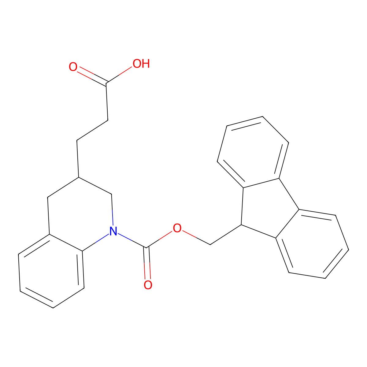 3-(1-{[(9H-fluoren-9-yl)methoxy]carbonyl}-1,2,3,4-tetrahydroquinolin-3-yl)propanoic acid molecular structure, CAS 2138201-69-9