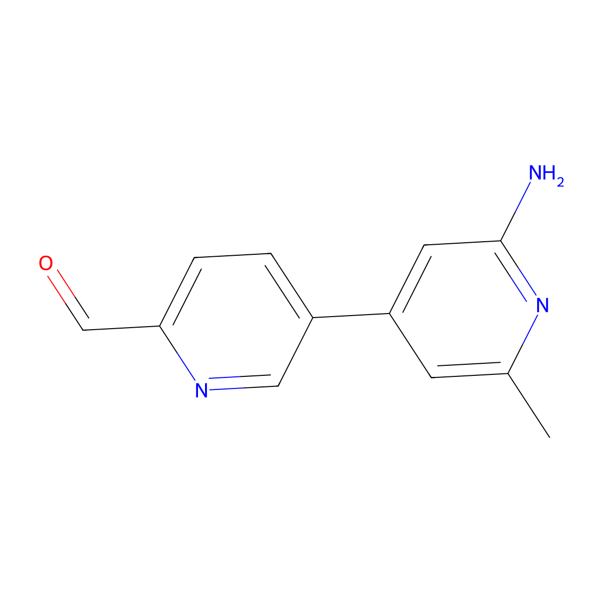 5-(2-Amino-6-methylpyridin-4-yl)pyridine-2-carbaldehyde molecular structure, CAS 2138201-93-9