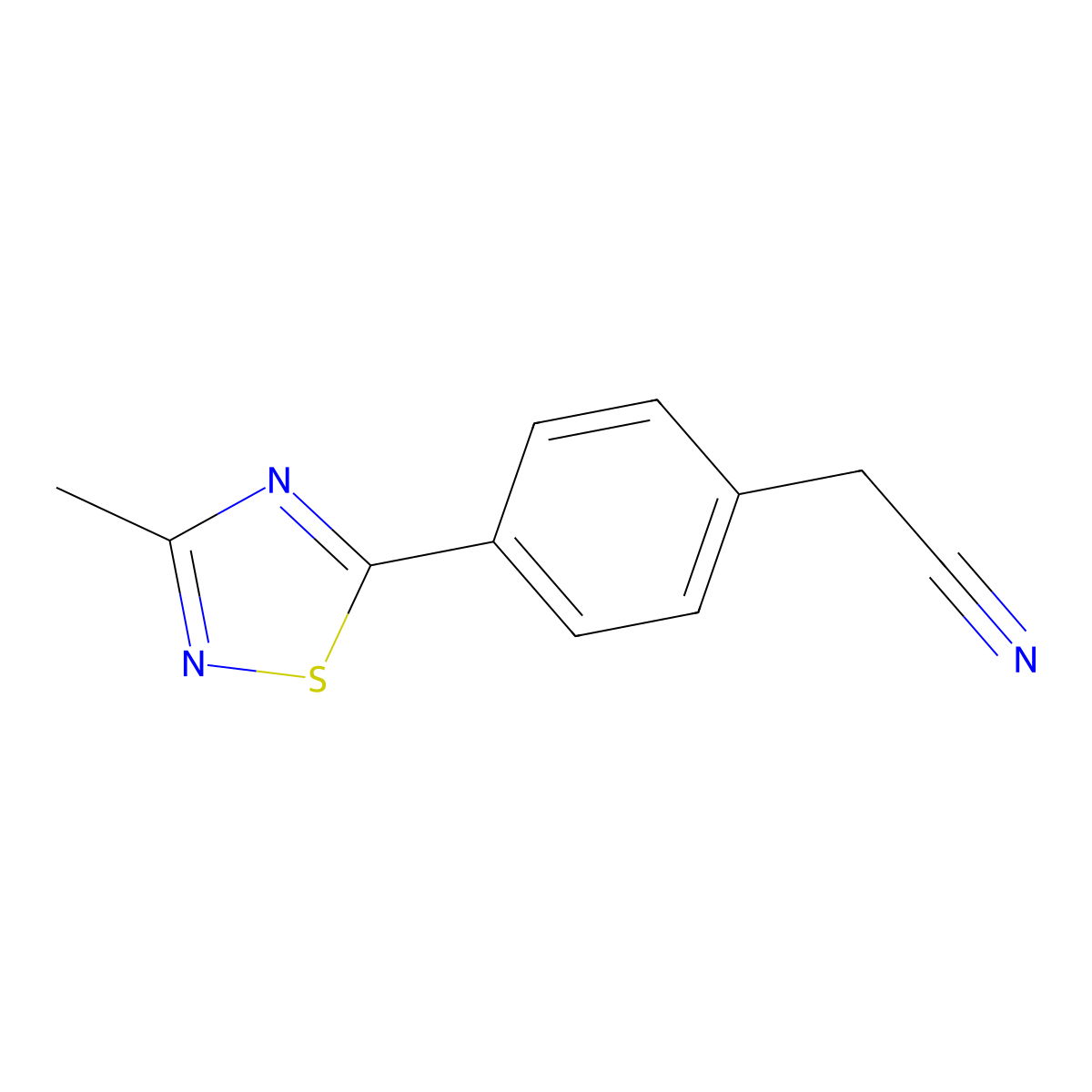 2-[4-(3-Methyl-1,2,4-thiadiazol-5-yl)phenyl]acetonitrile molecular structure, CAS 2138202-43-2