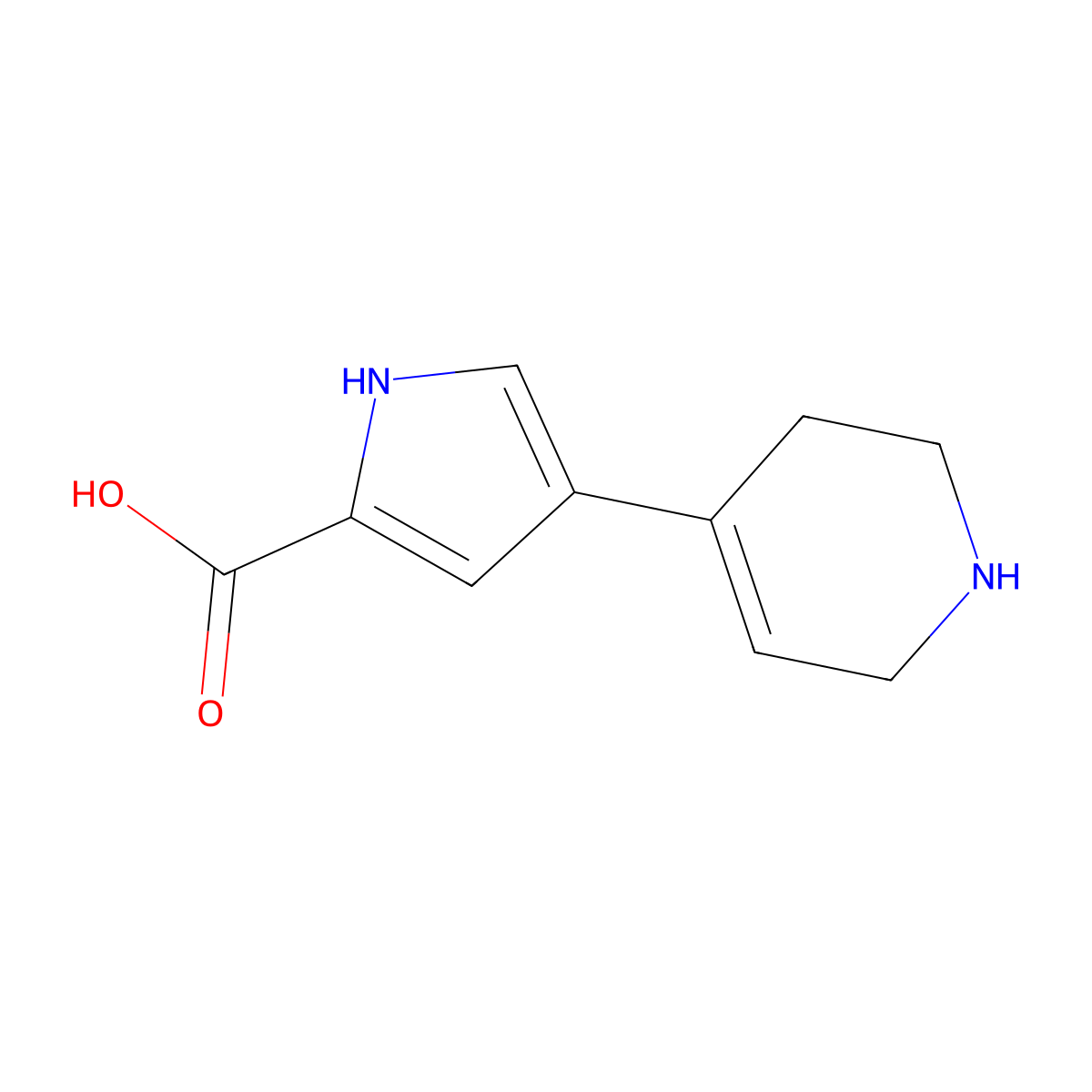 4-(1,2,3,6-tetrahydropyridin-4-yl)-1H-pyrrole-2-carboxylic acid molecular structure, CAS 2138202-64-7