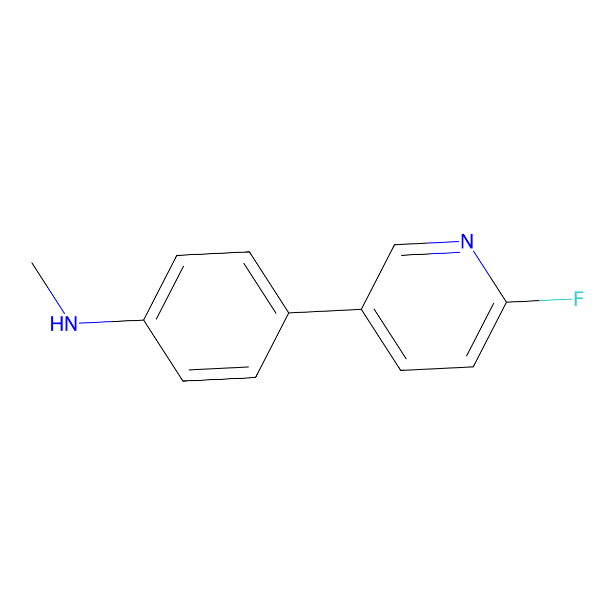 4-(6-fluoropyridin-3-yl)-N-methylaniline molecular structure, CAS 2138203-40-2