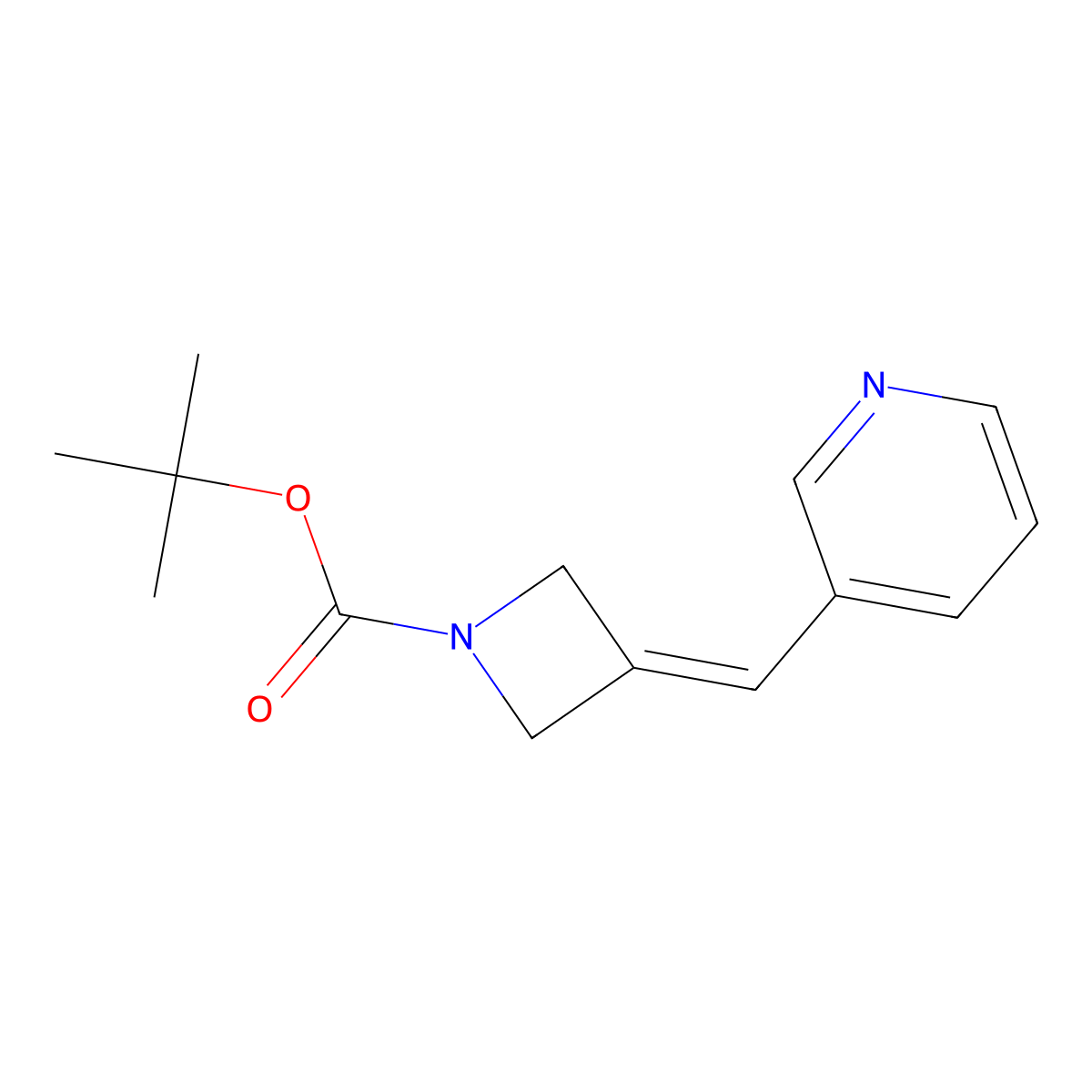 Tert-butyl 3-[(pyridin-3-yl)methylidene]azetidine-1-carboxylate molecular structure, CAS 2138203-44-6